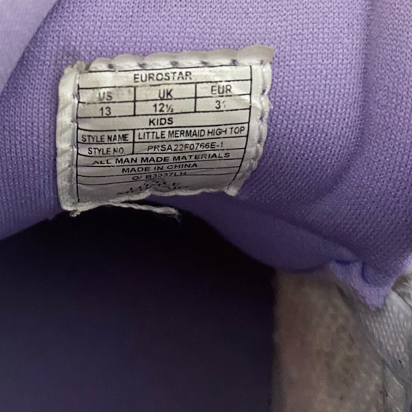 CHARACTER Little Mermaid High Top - Kids Size 13 - Picture 7 of 9